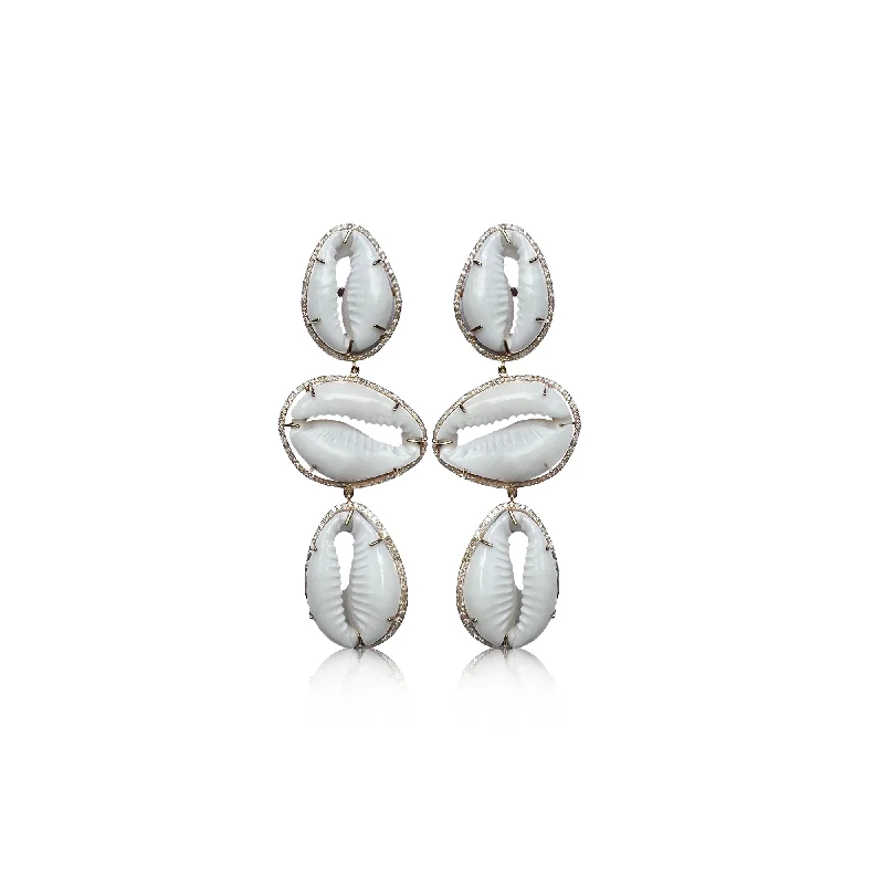 Earrings For Trek Looks-14k Cowrie Drop Earrings