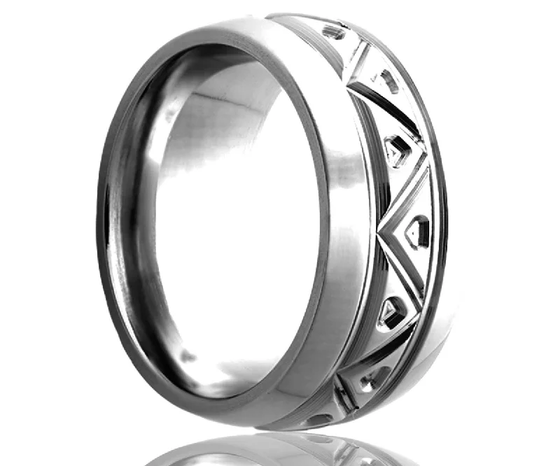 Rings Wear Tales-Cobalt Dome Milled Triangle Ring