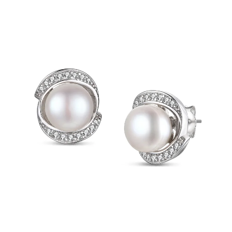 Earrings Look Guide-Elegant Pearl and Cubic Zirconia Earrings