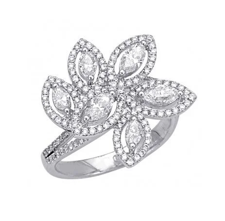 Rings For Shadowy Fits-Diamond Flower Ring