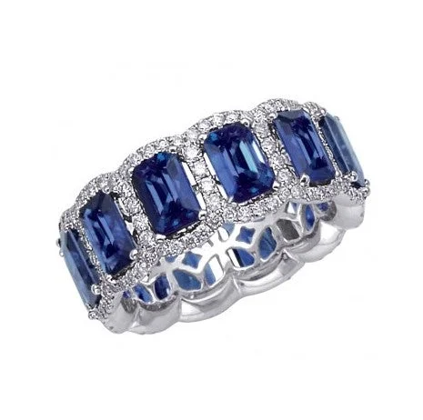 Rings For Gleaming Looks-Sapphire and Diamond Eternity Ring