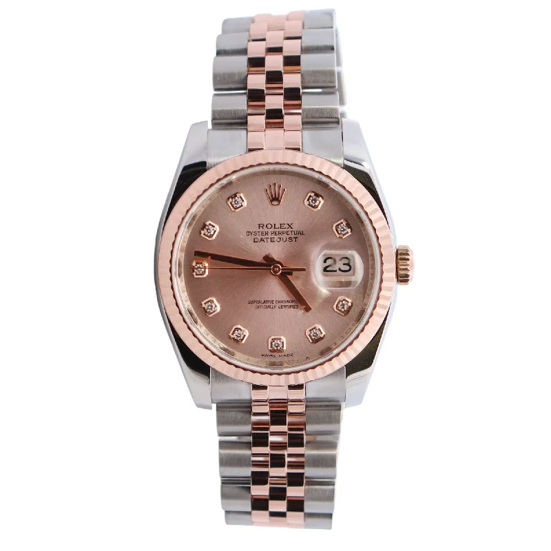 Mild Watches For Peace-Rolex Datejust 36mm Pink Dial Watch Ref# 116231