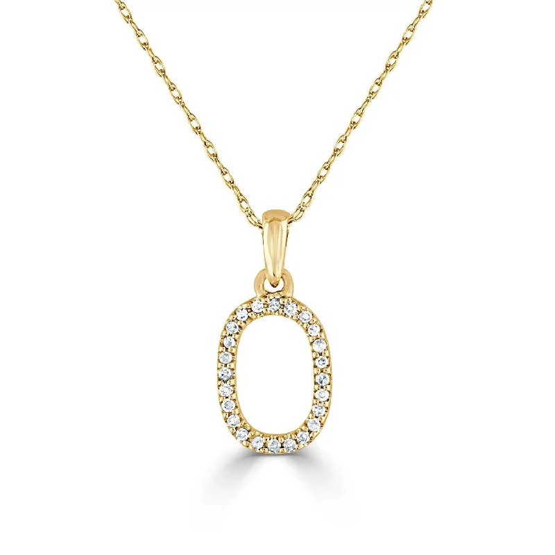 Necklaces With Tight Locks-14k Gold & Diamond Initial Necklace- O