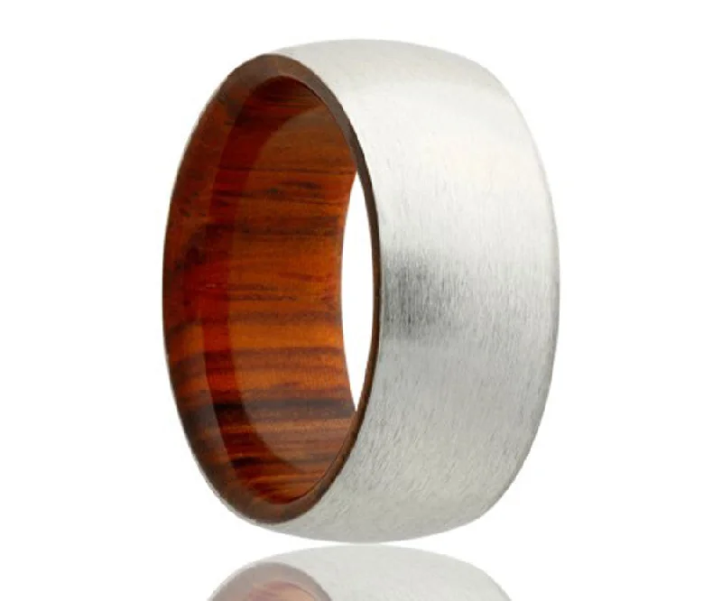 Grab Rings For Smart Savings-Cobalt Cocobolo Wood Inlay Ring