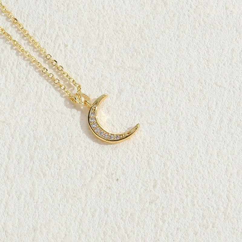 Small Moon 14K Real Gold