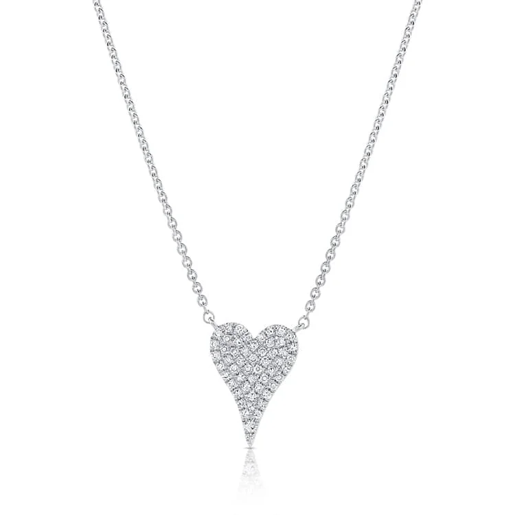 Necklaces For Cold Shine-14k Gold & Diamond Heart Necklace