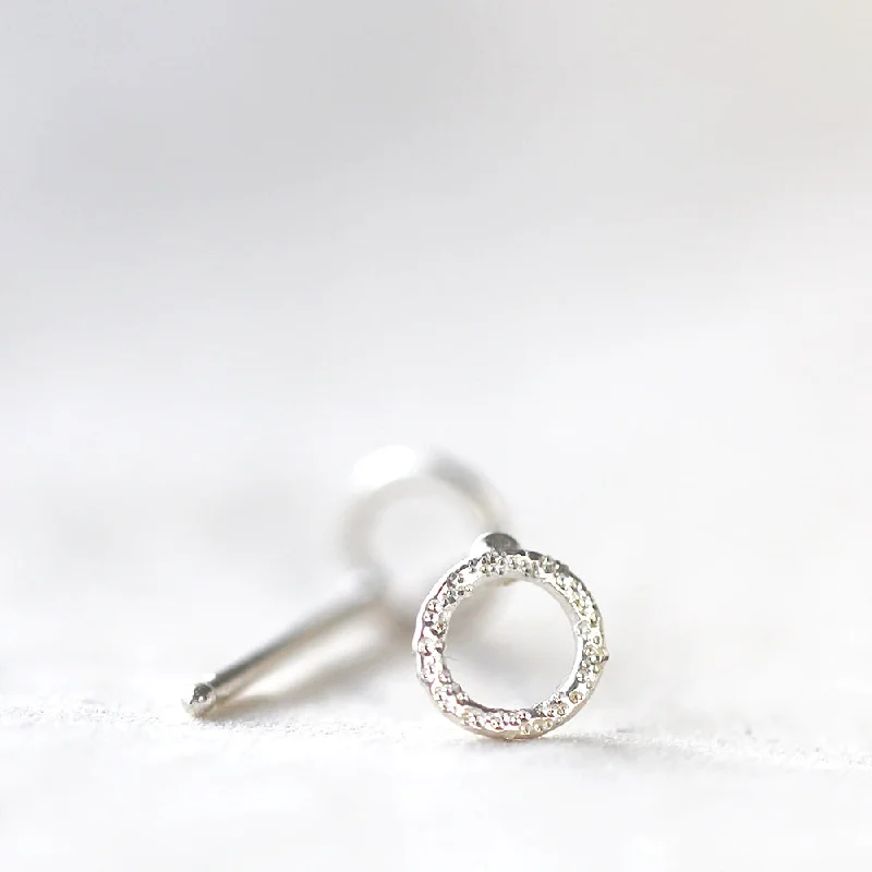 Earrings Look Reviews-Stud Earrings - Diamond Dusted Circle