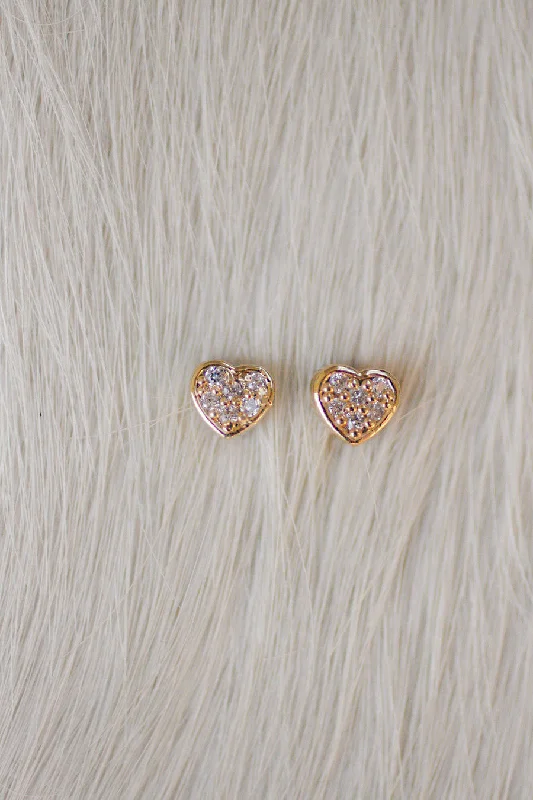 Earrings For Ear Starters-Matched Petite Heart Critter Studs