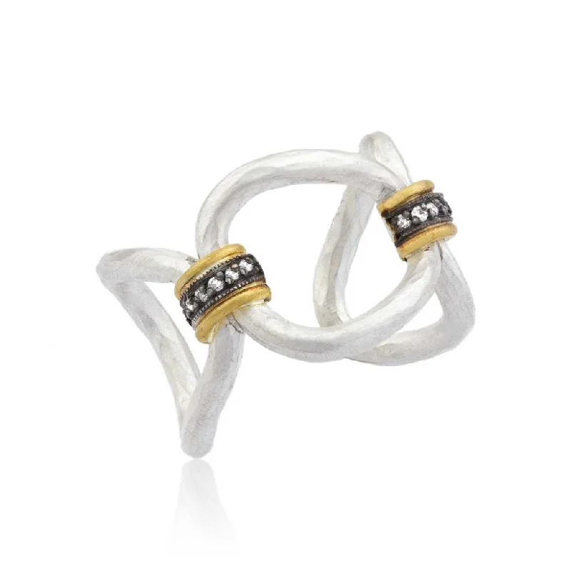 Rings For Knotted Bands-24K Diamond Ring