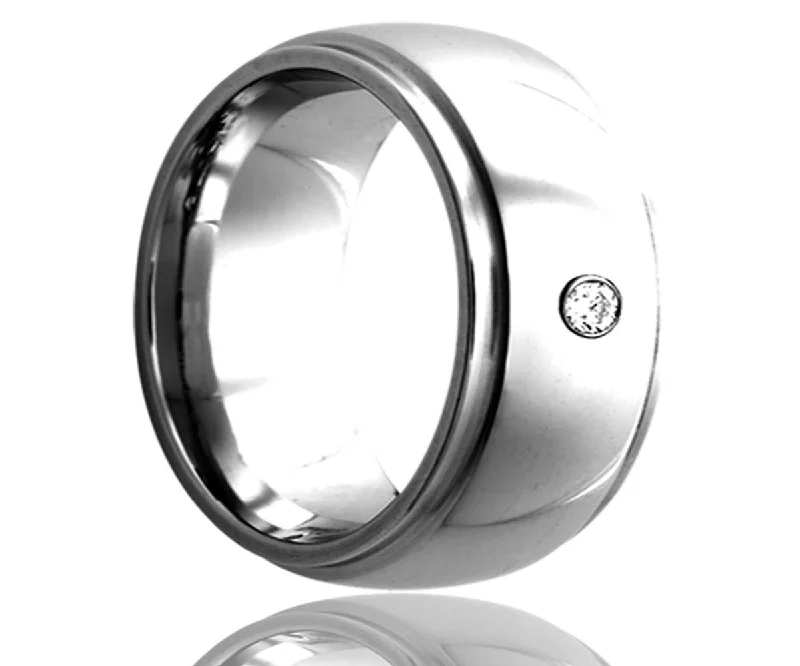 Chill Rings For Cool-Cobalt Diamond Polished Finished Step Edge Ring