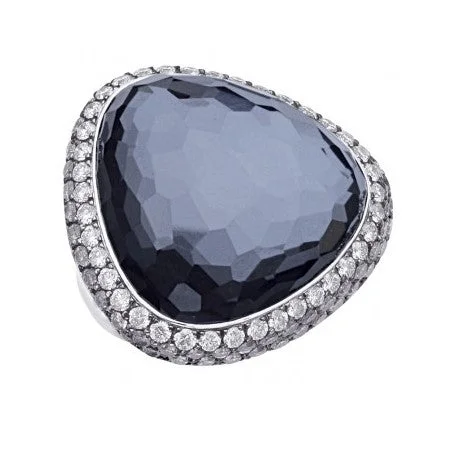 Rings Bargain Gems-Hematite and Diamond Ring