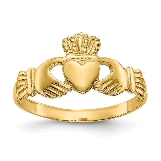 Best Retro Rings-14k Yellow Gold Claddagh Ring