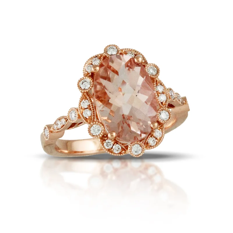 Rings For Dawn Patrols-Morganite and Diamond Ring