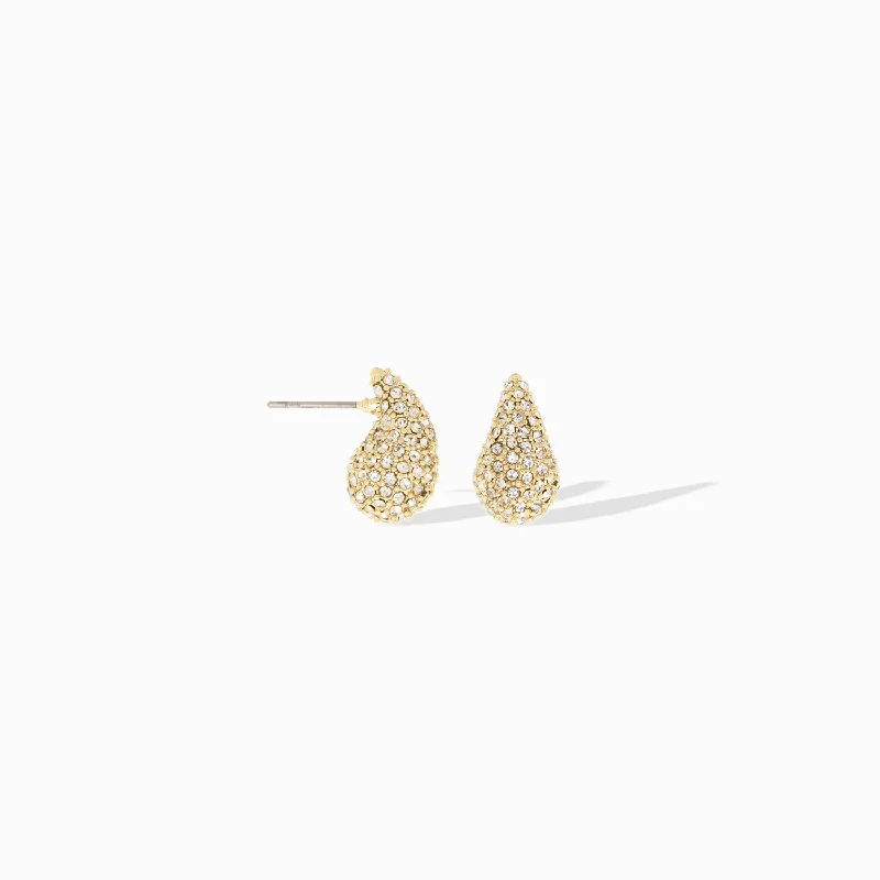 Earrings For Free Wear-pave elongated dome earring