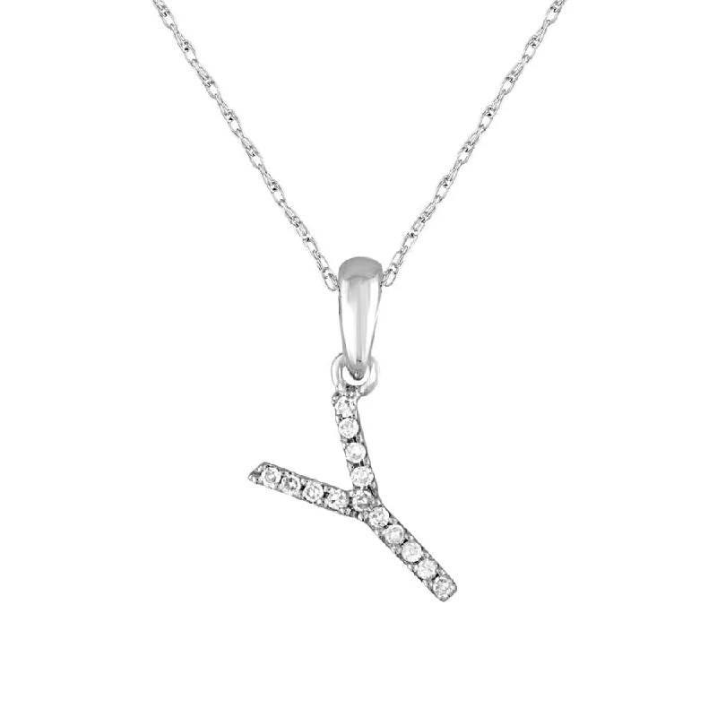 Best Cheap Necklaces-14k Gold & Diamond Initial Necklace- Y