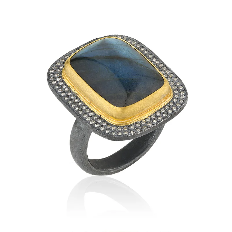 Rings Tint Secrets-24K Labradorite and Diamond Ring