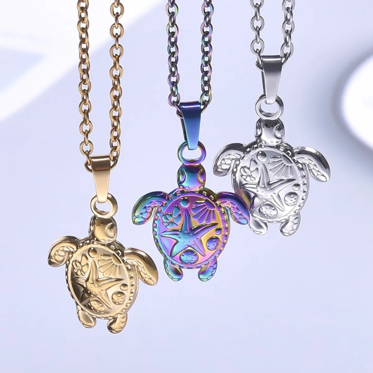 Necklaces With Micro Chains-Wholesale Jewelry Cute Simple Style Tortoise 304 Stainless Steel 18K Gold Plated Pendant Necklace Necklace Pendant