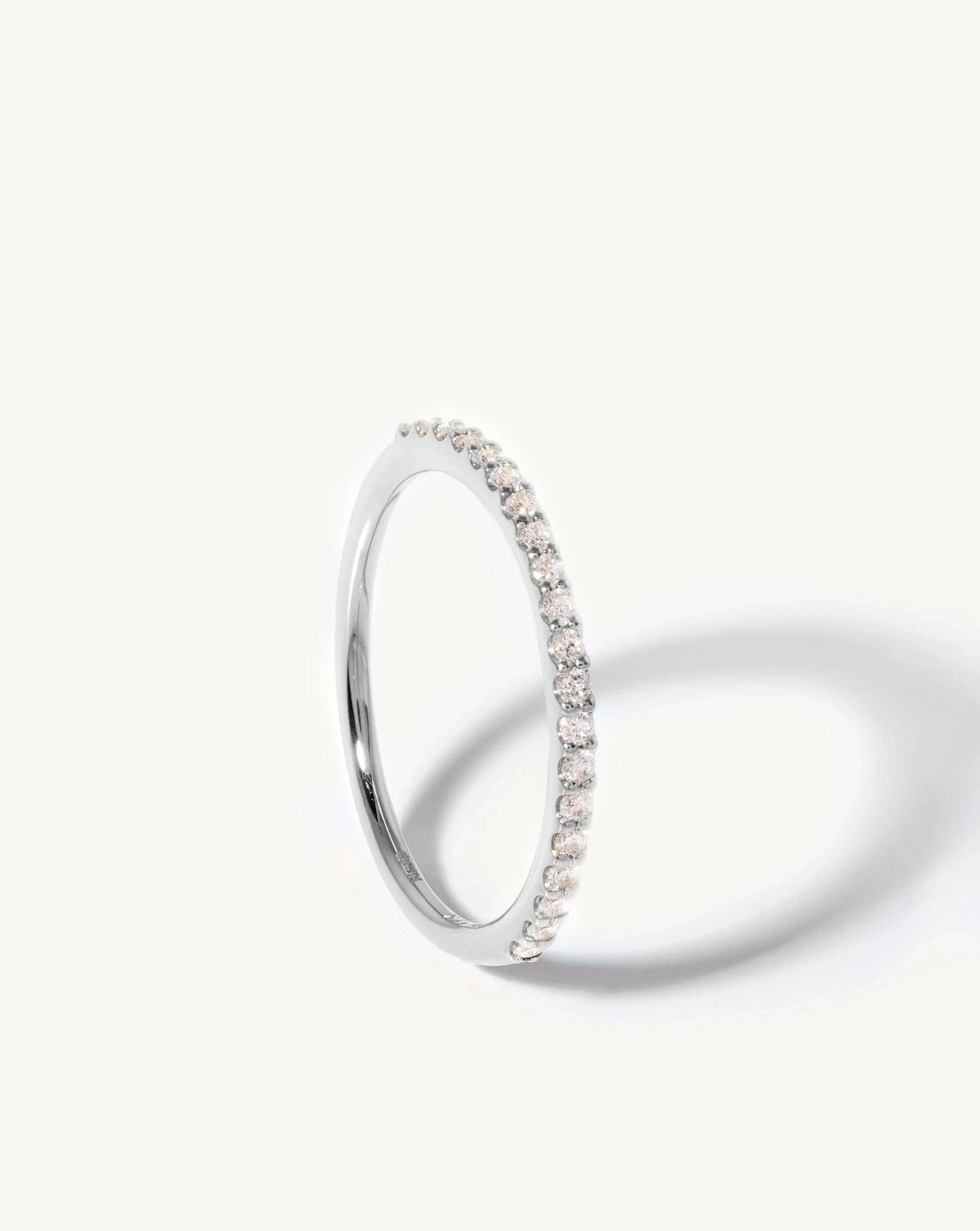 Packed Rings For Depth-Fine Slim Eternity Ring | 14ct White Gold/Diamond