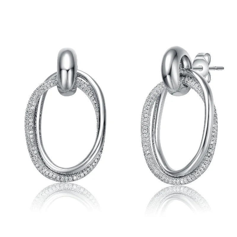 Earrings With Raw Shine-Vilette Eternity Circle CZ Earrings