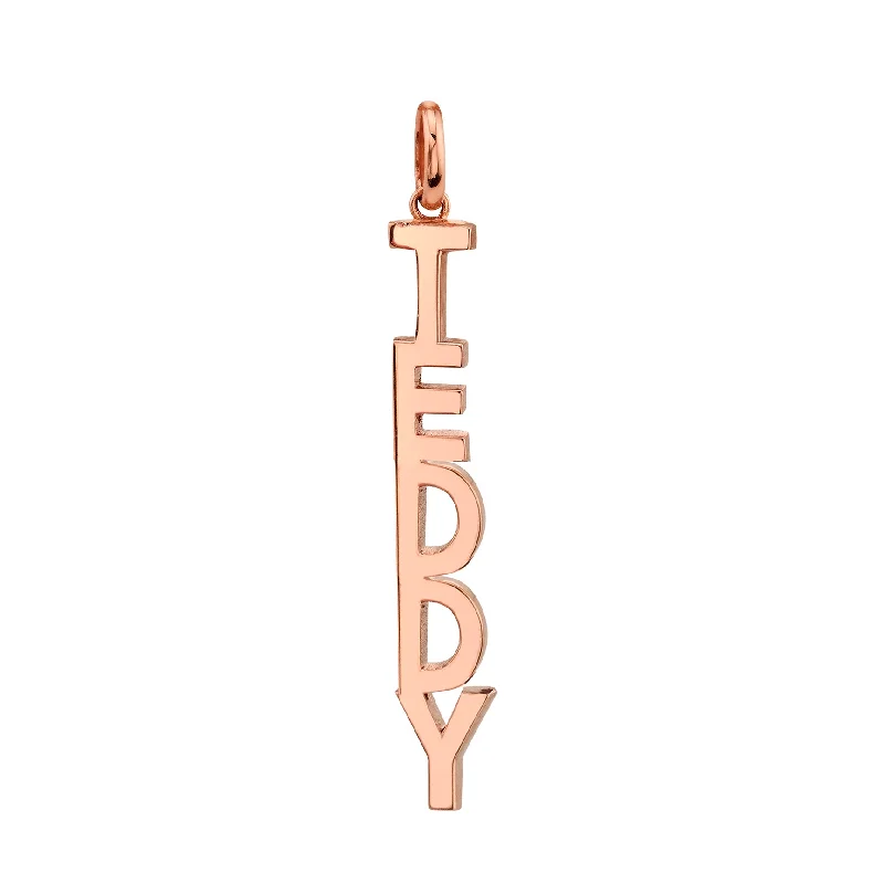 Necklaces For Gem Sets-Custom Letter Pendant - 14k Rose Gold