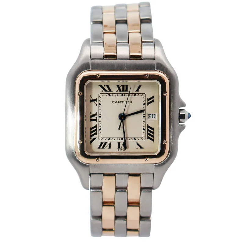 Watches For Dense Wear-Cartier Panthere 31mm Ivory Roman Dial Watch Ref# W25027B6