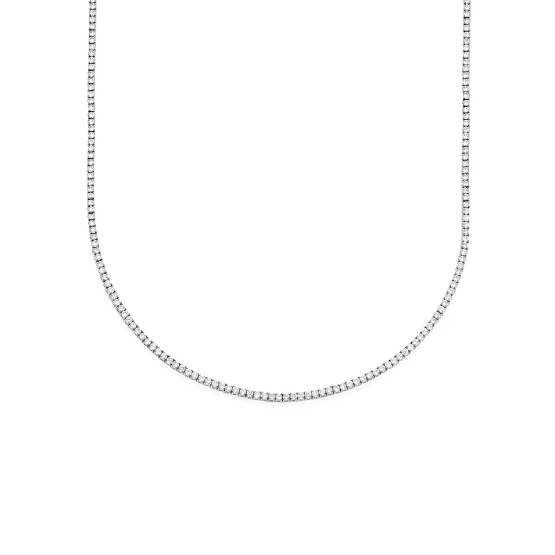 Loud Necklaces For Pop-17" Perfect Tennis Necklace - White Diamond / 14k White Gold