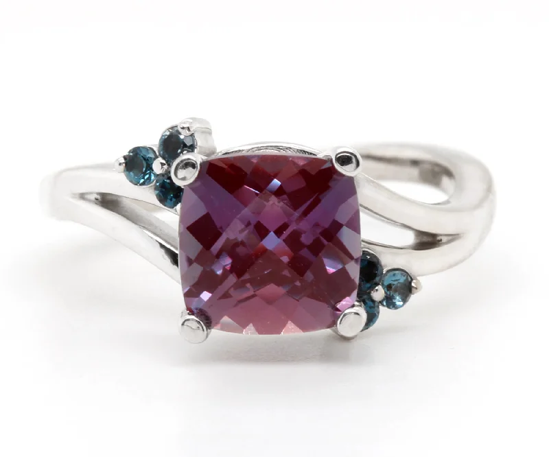 Rings Forge Hacks-Curved Offset Alexandrite Topaz Ring