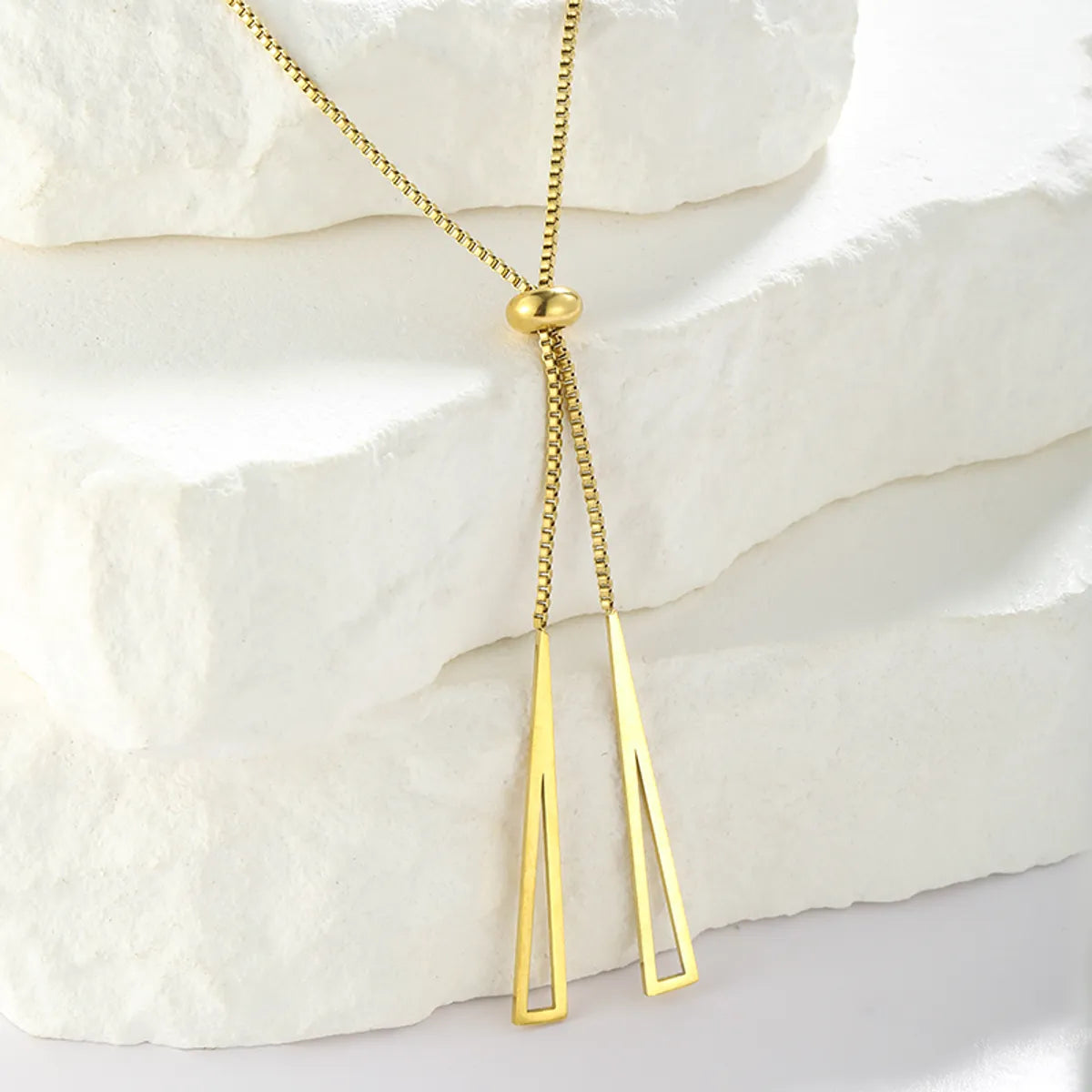 Necklaces Hang Options-Elegant Solid Color Stainless Steel Plating 18k Gold Plated Pendant Necklace