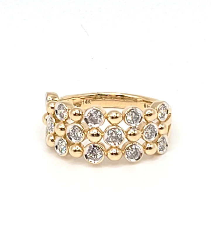 Rings For Fusion Looks-14k Yellow Gold Statement Diamond Band