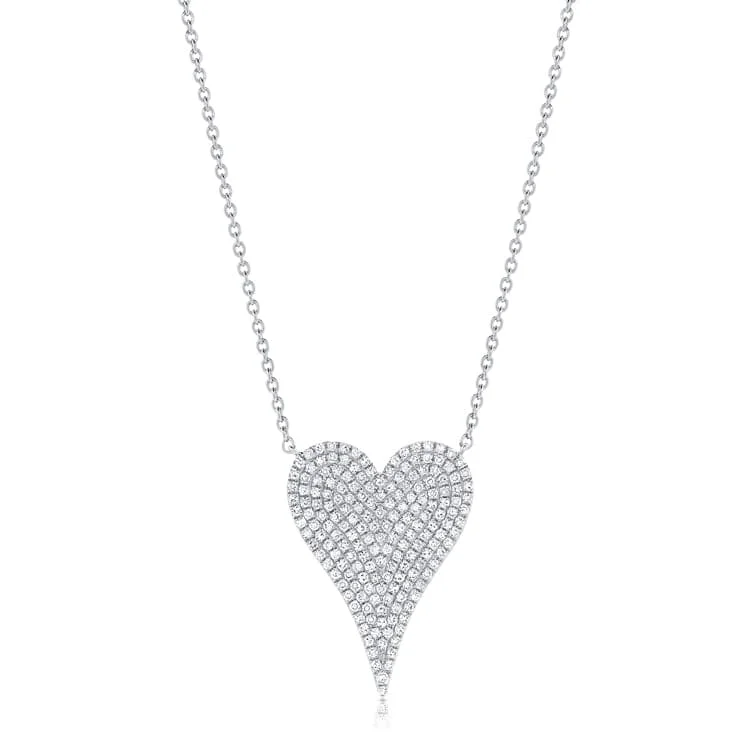 Necklaces For Hot Flair-14k Gold & Diamond Heart Necklace