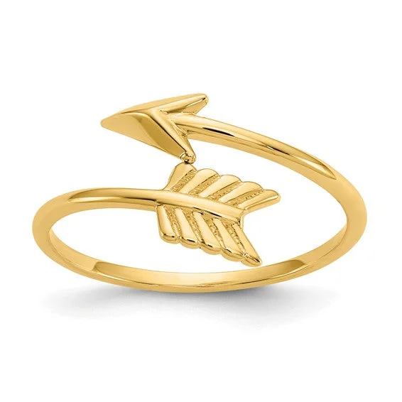 Best Zany Rings-14k Yellow Gold Arrow Bypass Ring