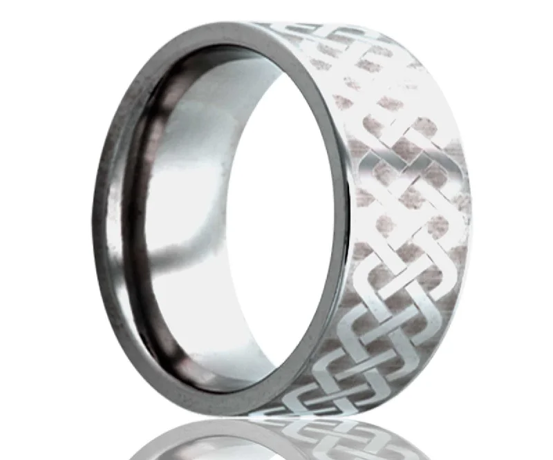 Rings For Keepsake Gifts-Flat Tungsten Laser Pattern Ring