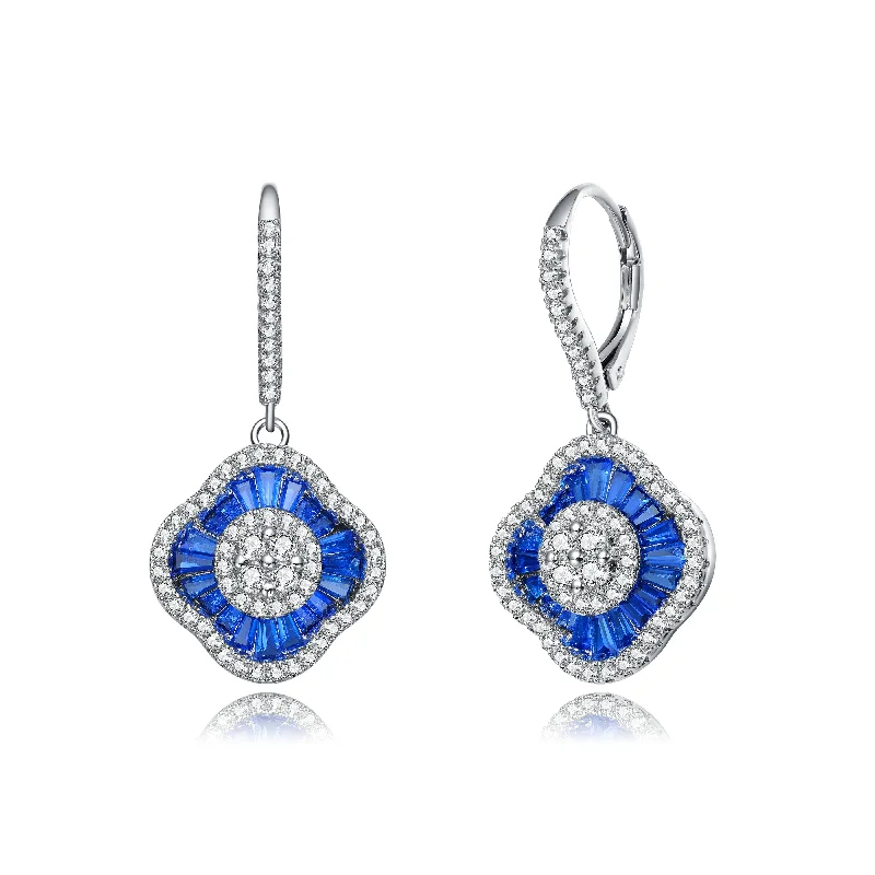 Earrings For Round Cheeks-Théa Sapphire Drop Earrings