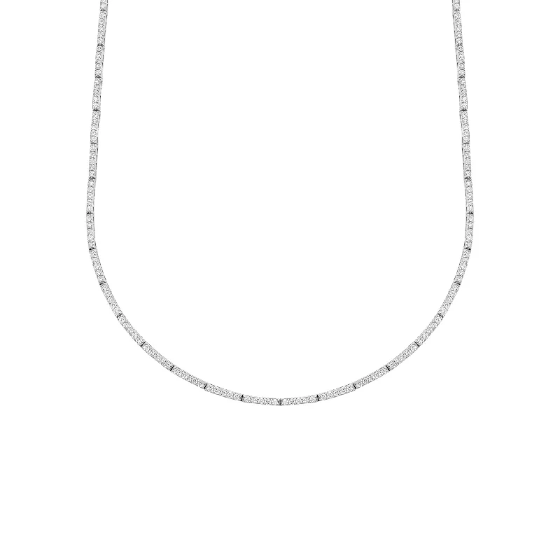 Necklaces For Soft Time-Perfect Eternity Necklace 1.5mm - White Diamond / 14k White Gold