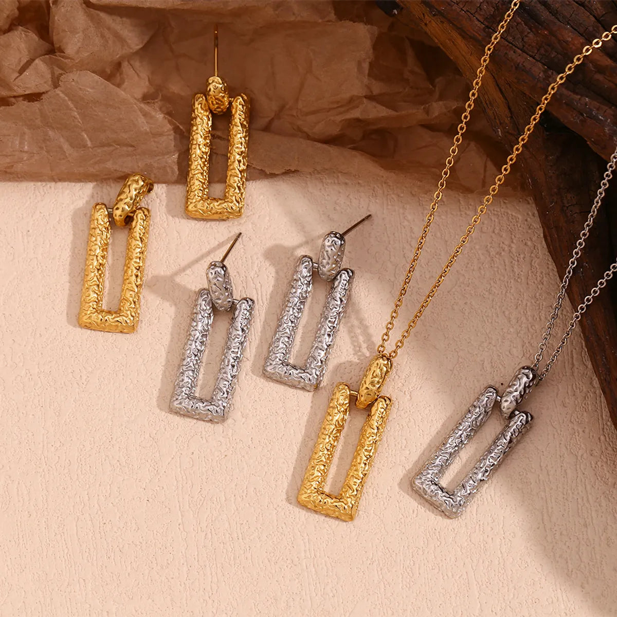 Necklaces Shine Routine-Vintage Style Simple Style Solid Color Stainless Steel Plating 18k Gold Plated Pendant Necklace