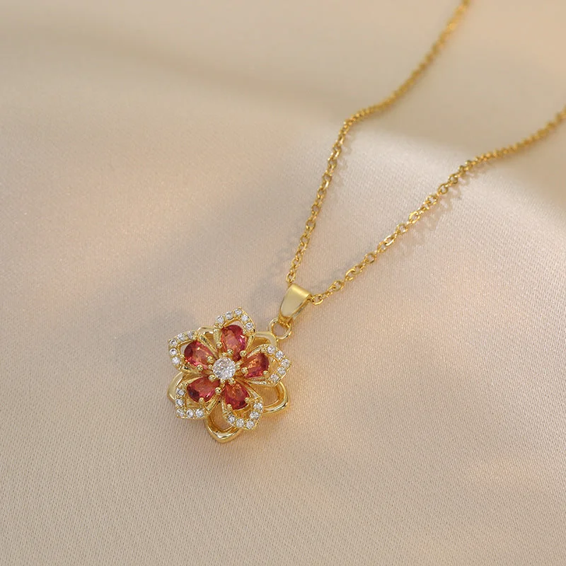 Red Flower Necklace