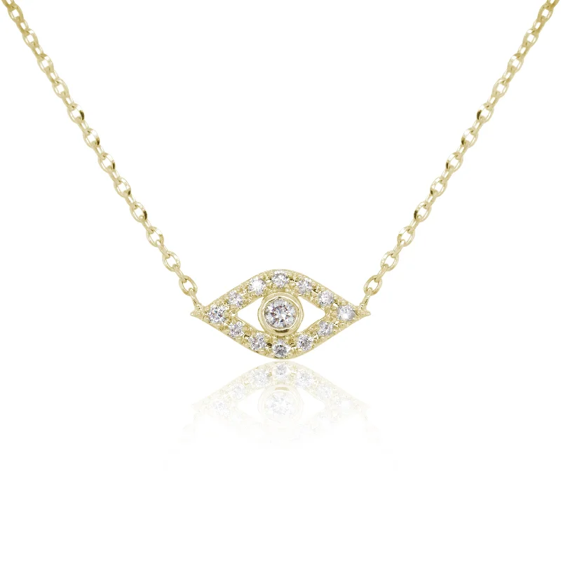 Necklaces For Toe Rings-14k Gold & Diamond Evil Eye Necklace