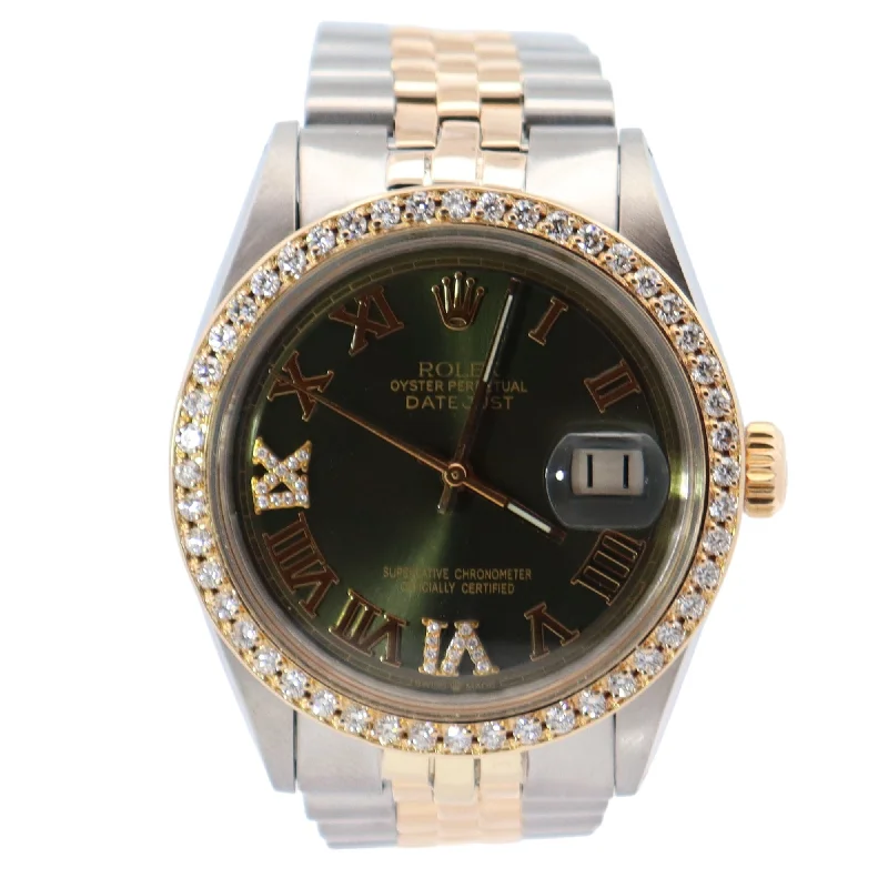 Trim Watches For Class-Rolex Datejust 36mm Green Dial Watch Ref# 1600