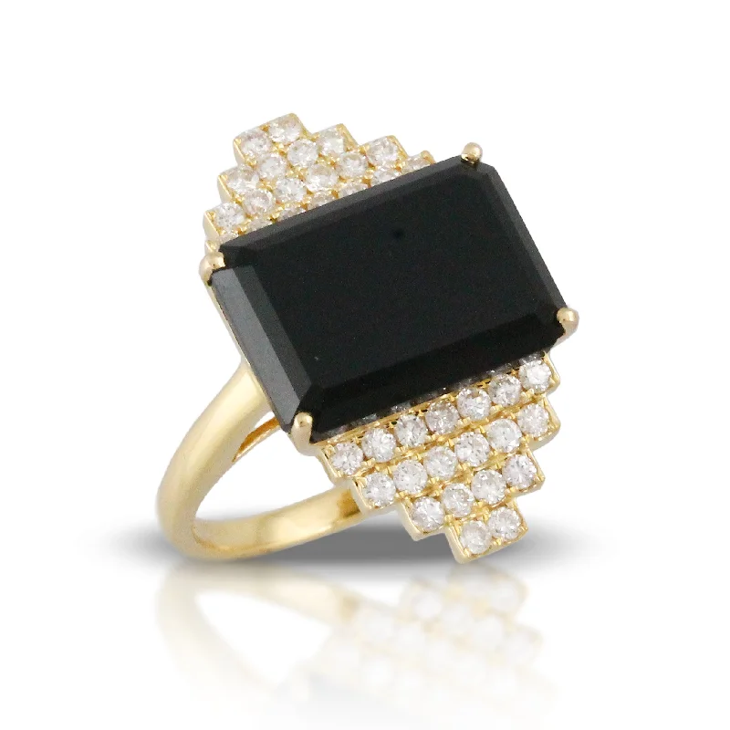 Rings For Curious Tots-Black Onyx and Diamond Ring