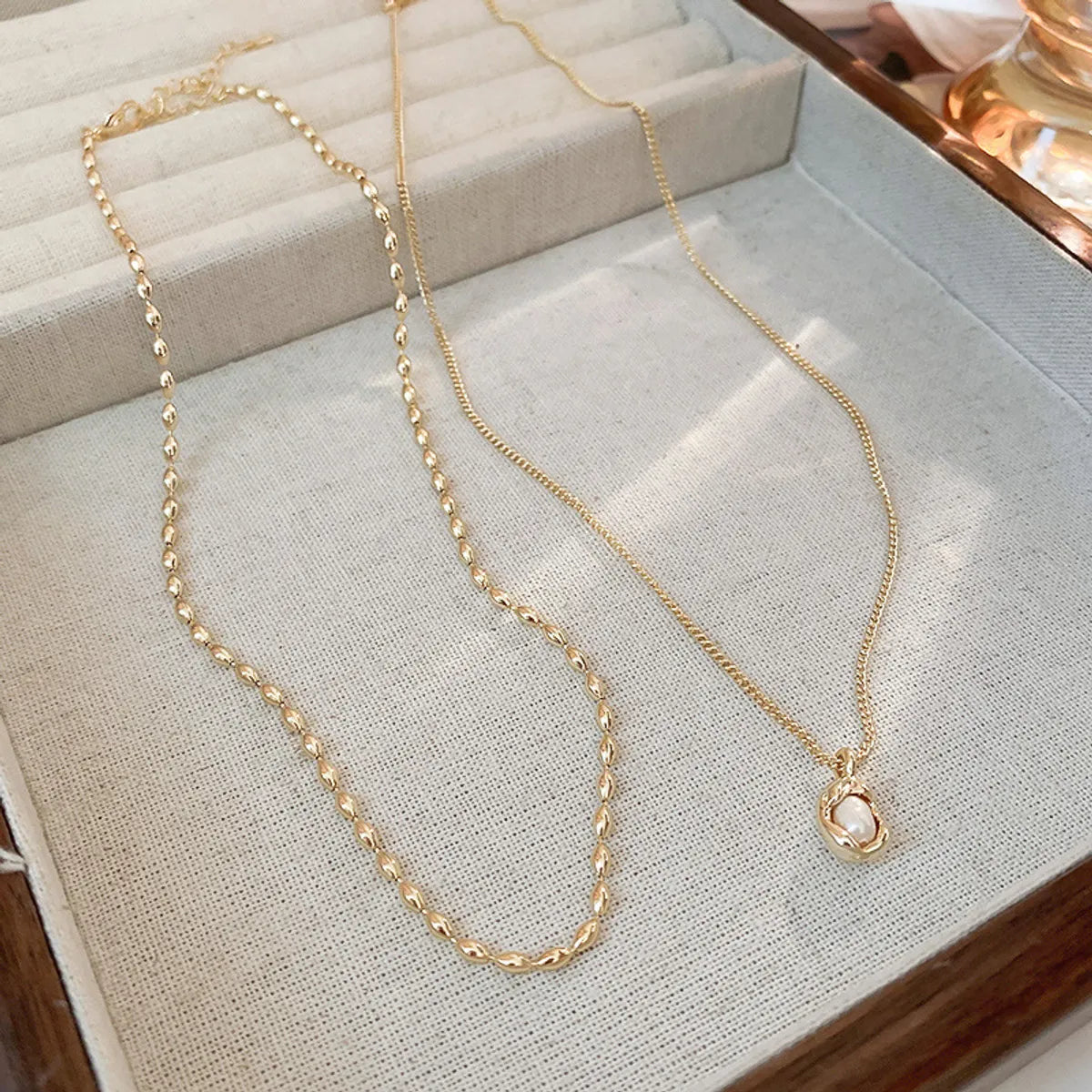 20# Gold Beanie Pearl Necklace