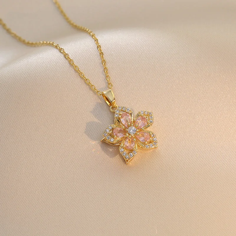 Pink Flower Necklace