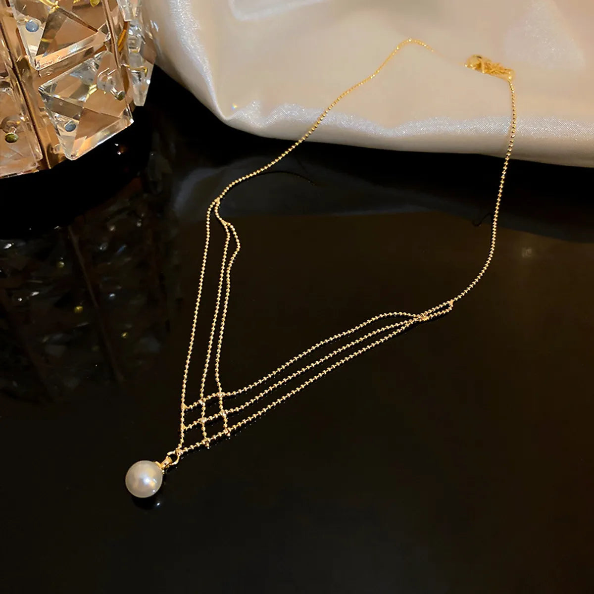 13# Gold Plated Gold Pearl Necklace