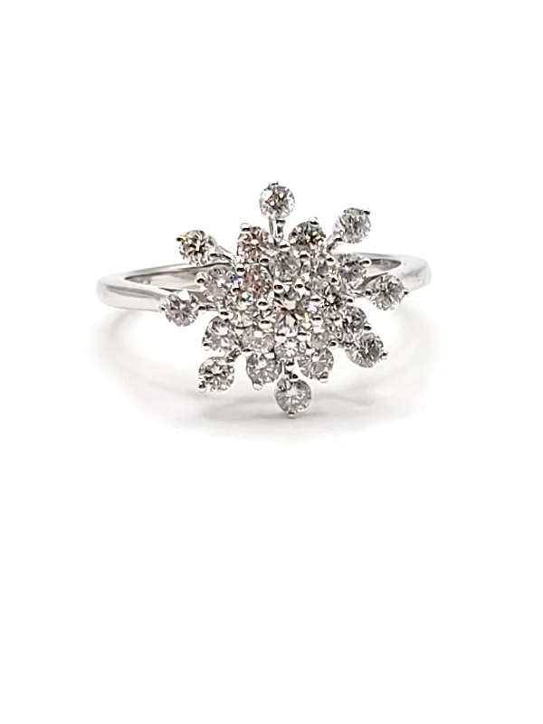 Rings Hot Bargains-18k White Gold Snowflake Ring