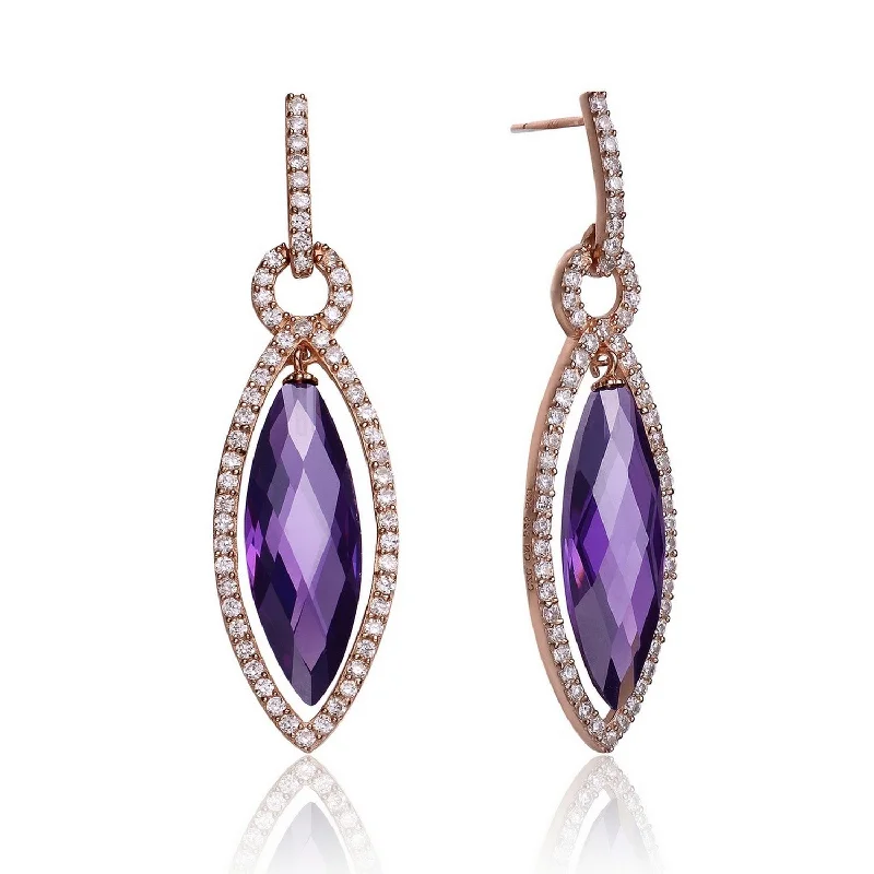 Best Pure Earrings-Louise Purple Oval Earrings