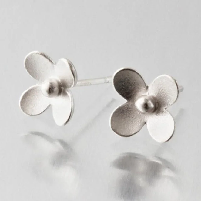 Best Flair Earrings-Cherry Blossom Sterling Silver Post Earrings