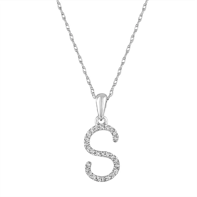 Best Flash Necklaces-14k Gold & Diamond Initial Necklace- S