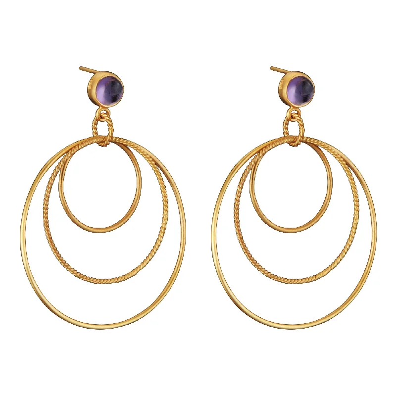 Earrings For Trek Looks-Helène Triple Circle Statement Earrings