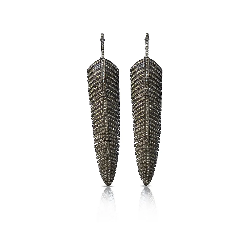 Earrings Maker Insights-Full Pave Feather Earrings