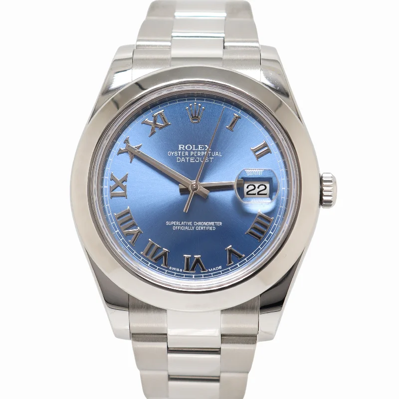 Watches Bulk Options-Rolex Datejust 41mm Blue Dial Watch Ref# 116300