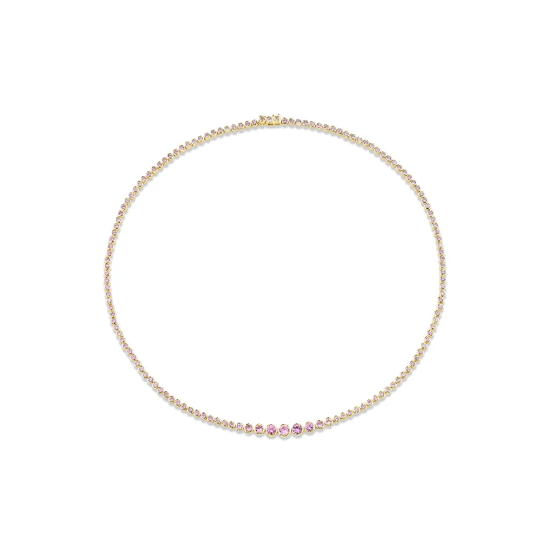 Best Old Necklaces-Riviera Necklace - Pink Sapphire / 14k Yellow Gold